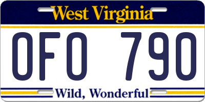 WV license plate OFO790