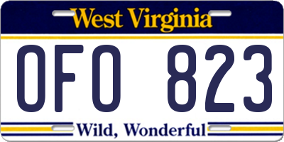 WV license plate OFO823