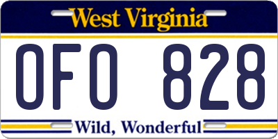 WV license plate OFO828