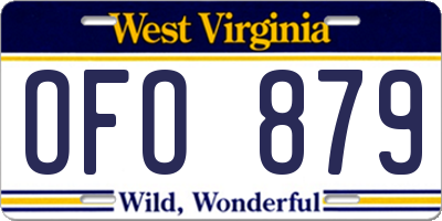 WV license plate OFO879