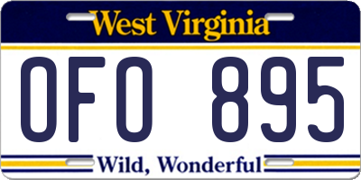 WV license plate OFO895