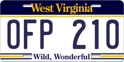 WV license plate OFP210