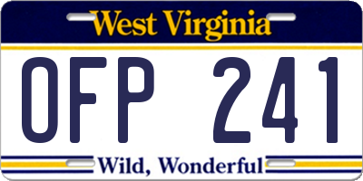 WV license plate OFP241