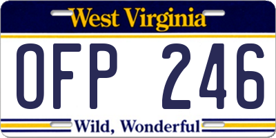 WV license plate OFP246