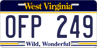 WV license plate OFP249