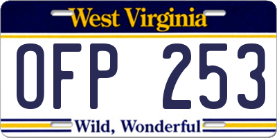 WV license plate OFP253