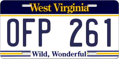 WV license plate OFP261