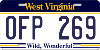 WV license plate OFP269
