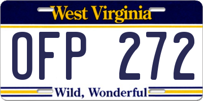 WV license plate OFP272
