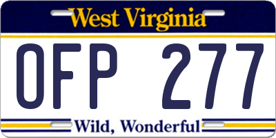 WV license plate OFP277