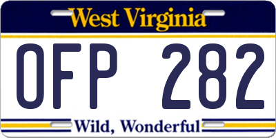 WV license plate OFP282