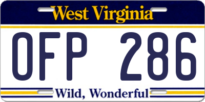 WV license plate OFP286