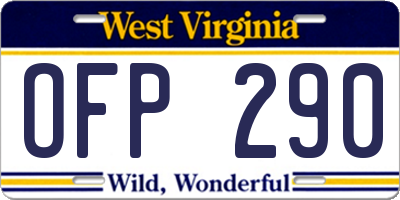 WV license plate OFP290