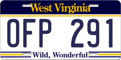 WV license plate OFP291