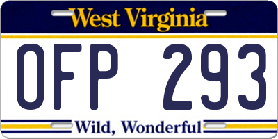 WV license plate OFP293