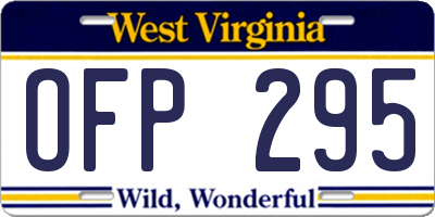 WV license plate OFP295