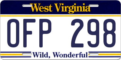 WV license plate OFP298