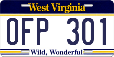 WV license plate OFP301