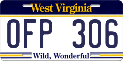 WV license plate OFP306