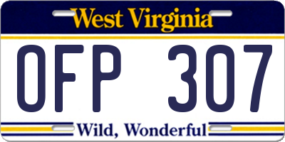 WV license plate OFP307