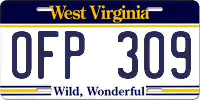 WV license plate OFP309