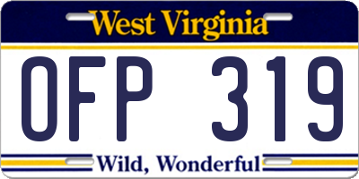 WV license plate OFP319