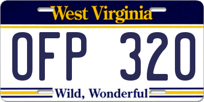 WV license plate OFP320