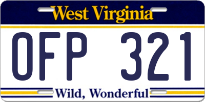 WV license plate OFP321