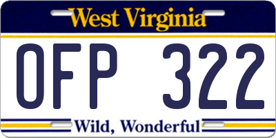 WV license plate OFP322