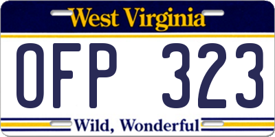 WV license plate OFP323