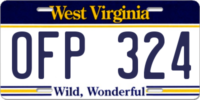 WV license plate OFP324