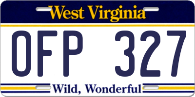 WV license plate OFP327