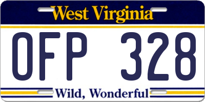 WV license plate OFP328