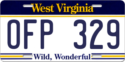 WV license plate OFP329