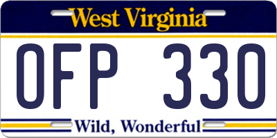 WV license plate OFP330