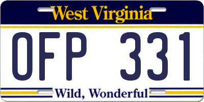 WV license plate OFP331