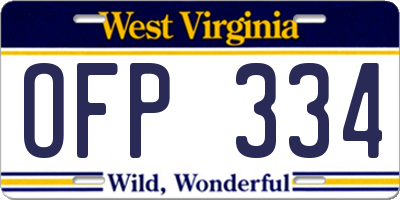 WV license plate OFP334