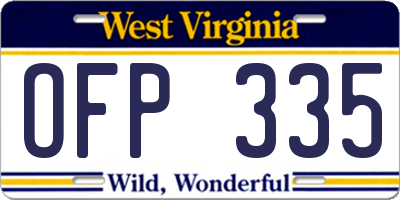 WV license plate OFP335