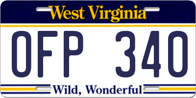 WV license plate OFP340