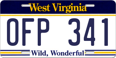 WV license plate OFP341