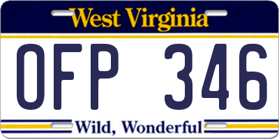 WV license plate OFP346