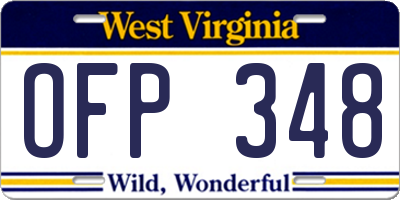 WV license plate OFP348