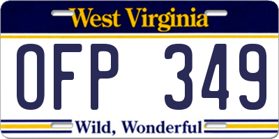 WV license plate OFP349