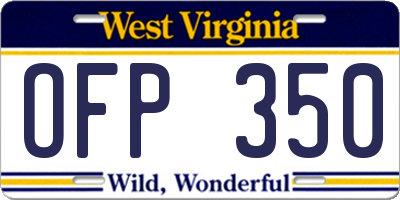 WV license plate OFP350