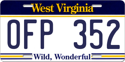 WV license plate OFP352