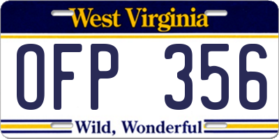 WV license plate OFP356