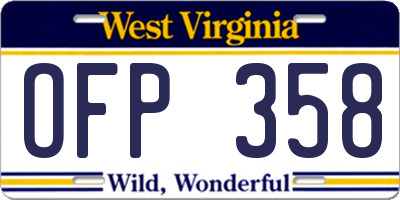 WV license plate OFP358