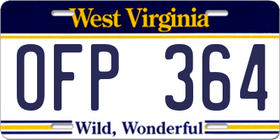 WV license plate OFP364