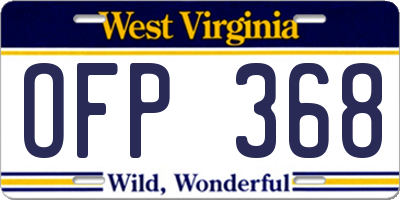 WV license plate OFP368