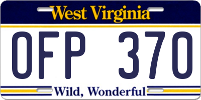 WV license plate OFP370